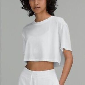 White all yours crop tee. Lululemon. Size 4